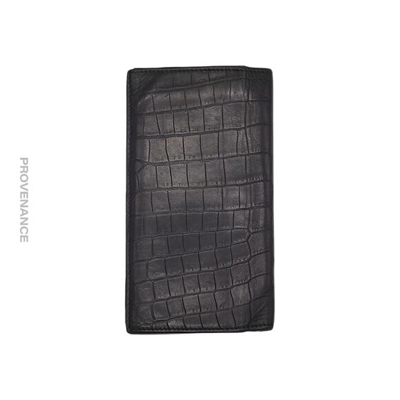 🔴 Saint Laurent Paris SLP Long Wallet - Black Croc Leather - Picture 2 of 8